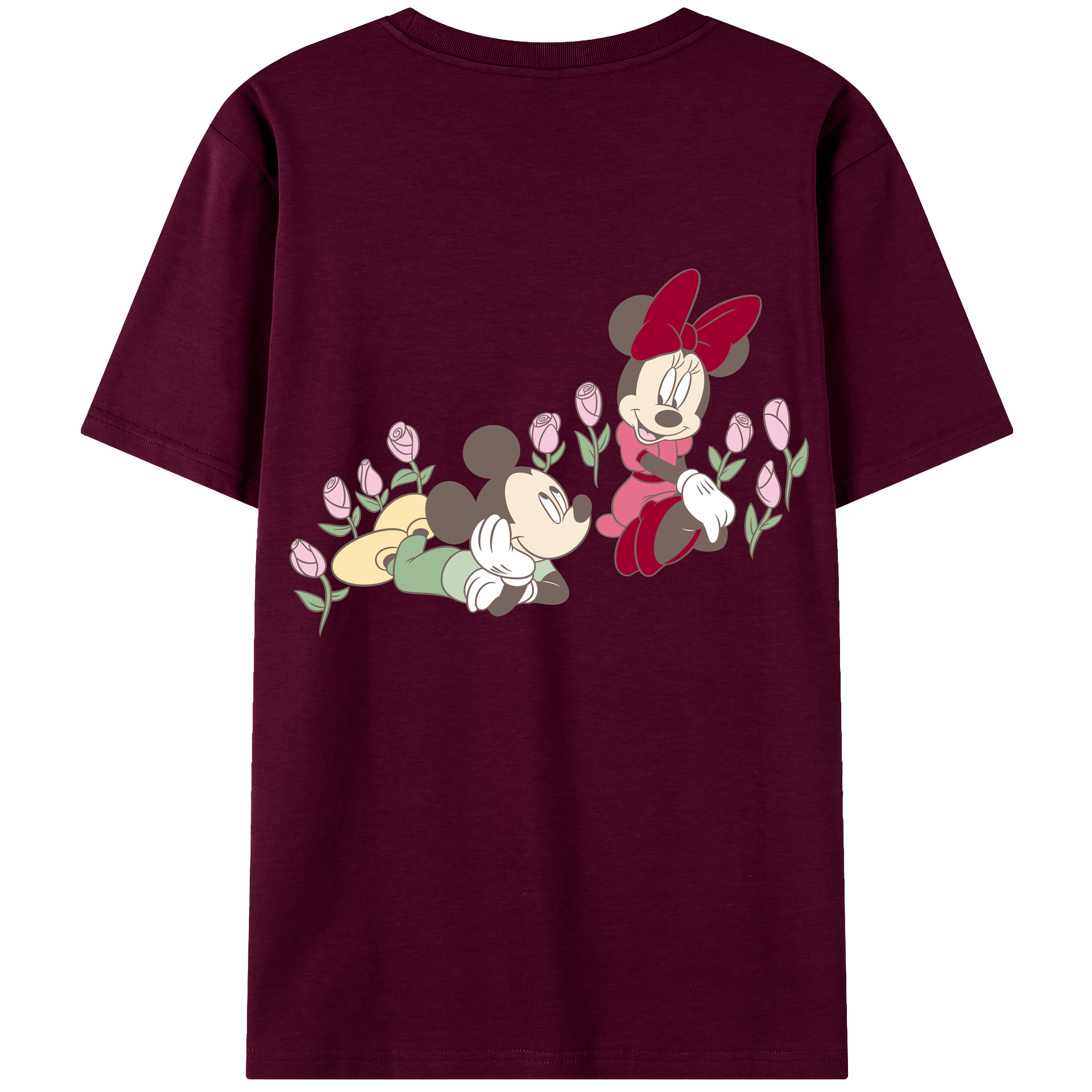 （画像用） ミッキーマウス Mickey Mouse レディース半袖Tシャツ(バックプリント)
